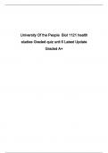 University Of the People  Biol 1121 health studies Graded quiz unit 6 Latest Update Graded A+