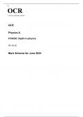 OCR AS Level Physics A H156&sol;02 JUNE 2023 MARK SCHEME&colon; Depth in physics