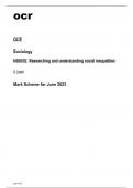 ocr A Level Sociology H580/02 Mark Scheme June2023.