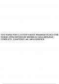 TEST BANK FOR CLAYTON&rsquo;S BASIC PHARMACOLOGY FOR NURSES 19TH EDITION BY MICHELLE WILLIHNGANZ &vert; COMPLETE CHAPTERS 1-48 &vert; 100&percnt;VERIFIED&period;