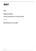 ocr A Level Religious Studies H573/03 Question Paper and Mark Scheme June2023.