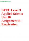 BTEC Level 3 Applied Science Unit10 Assignment B - RESPIRATION