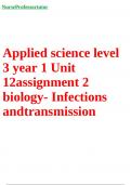 Applied science level 3 year 1 Unit 12assignment 2 biology- Infections andtransmission
