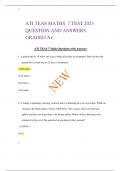 ATI TEAS MATHS  7 TEST 2023 QUESTION AND ANSWERS GRADED A+. 