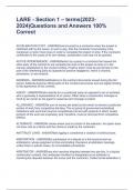 LARE - Section 1 &ndash; terms&lpar;2023-2024&rpar;Questions and Answers 100&percnt; Correct 