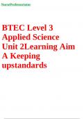 BTEC Level 3 Applied Science Unit 2Learning Aim A Keeping upstandards