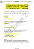 OB Exam 2 Latest Test Bank With Complete Solutions (+Rationale) 2023-2024 Guarantee Pass Guide