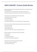 ANCC AGACNP - Frances Guide Review 2023 with verified solutions
