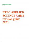 BTEC APPLIED SCIENCE Unit 3 revision guide 2023