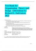 Test Bank for Organization  Theory and Design  12th Edition by  Richard L&period; Daft-latest-2023