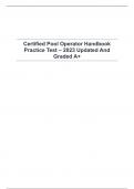 Certified Pool Operator Handbook Practice Test – 2023 Updated And Graded A+