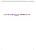 Transportation Management Test 1 With Solved Solutions