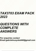 Taxation of Estates(TAX3703 Exam pack 2023)