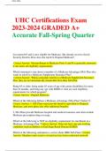 UHC Certifications Exam 2023-2024 GRADED A+ Accurate Fall-Spring Quarter