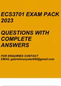 Monetary Economics(ECS3701 Exam pack 2023)