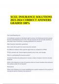 XCEL INSURANCE Questions With Correct Answers Latest GRADED 100%