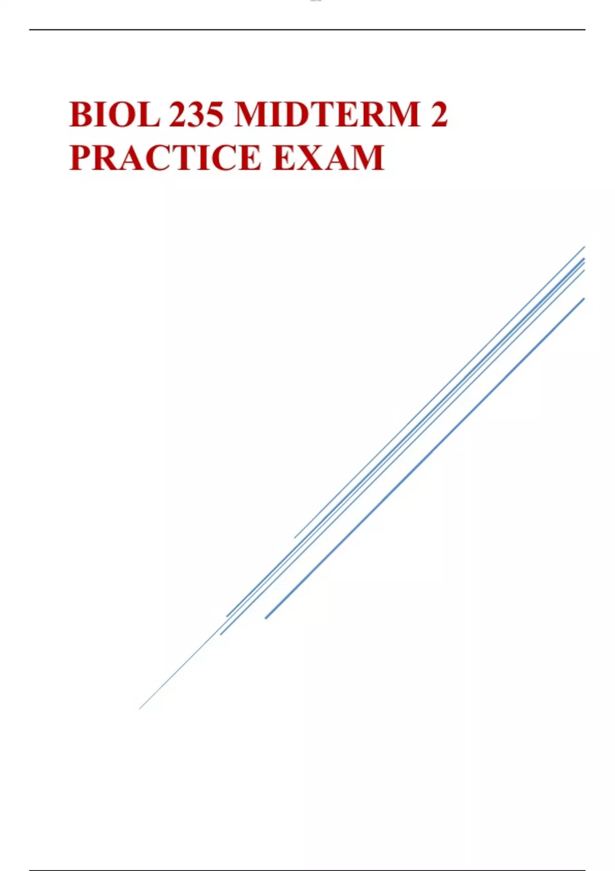 BIOL 235 MIDTERM 2 PRACTICE EXAM - ATHABASCA UNIVERSITY - BIOL 235 ...