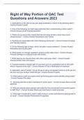 Right of Way Portion of QAC Test Questions and Answers 2023