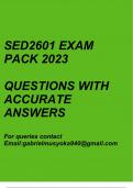 SED2601 Exam pack 2023