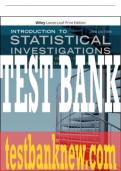 Test Bank For Introduction to Statistical Investigations, 2nd Edition All Chapters - 9781119683568