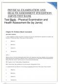PHYSICAL EXAMINATION AND HEALTH ASSESSMENT 8TH EDITION JARVIS TEST BANK Test Bank - Physical Examination and Health Assessment 8e (by Jarvis)