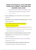 APEA PSYCHOSOCIAL/ PSYCH MIDTERM EXAMS WITH CORRECT QUESTIONS AND ANSWERS | REAL EXAM