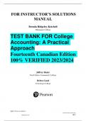  TEST BANK FOR College Accounting&colon; A Practical Approach Fourteenth Canadian Edition 100&percnt; VERIFIED 2023&sol;2024 