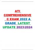 ATI COMPREHENSIVE C EXAM 2022 A GRADE ATI COMPREHENSIVE C