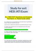 ALL HESI EXIT Questions and Answers Test Bank; A+ Rated Guide (2023)