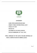 Iran vs USA Breach of Treaty Case Study 