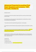 Advanced Financial Accounting Final Exam Questions and answers&comma; 100&percnt; Accurate&comma; Graded A&plus; 2024 &vert; 32 Pages