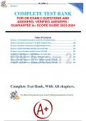 COMPLETE TEST BANK FOR OB EXAM 2 QUESTIONS AND ANSWERS; VERIFIED ANSWERS / GUARANTEE A+ SCORE GUIDE 2023-2024