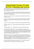 Mental Health Nursing ATI study &num;LEVEL 3 Questions and Answers