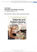 Test Bank Maternity and Pediatric Nursing 3 rd Edition Chapter 1-51 By Susan Ricci, Theresa Kyle, and Susan Carman