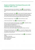 Registered Dietitian Nutritionist Research with Solutions 100&percnt; correct