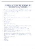 NURSING APTITUDE TEST REVIEWER &lpar;2&rpar; NEW SOLUTION UPDATE 2023