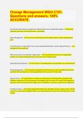 Change Management WGU C721&comma; Questions and answers&comma; 100&percnt; ACCURATE 2024 &vert; 23 Pages