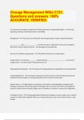 Change Management WGU C721&comma; Questions and answers&period; 100&percnt; ACCURATE&period; VERIFIED 2024