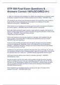 OTP 550 Final Exam Questions & Answers Correct 100&percnt;&lpar;SCORED A&plus;&rpar;
