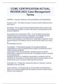 CCMC CERTIFICATION ACTUAL REVIEW 2023 Case Management Terms