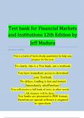 Test bank for Financial Markets & Institutions, 12th Edition by Jeff Madura | Complete | 100 % Verified