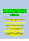 Test bank for Financial Markets & Institutions&comma; 12th Edition by Jeff Madura &vert; Complete &vert; 100 &percnt; Verified
