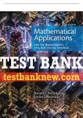 Test Bank For Mathematical Applications for the Management&comma; Life&comma; and Social Sciences - 12th - 2019 All Chapters - 9781337625340