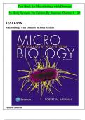 Microbiology With Diseases By Body System 5th Edition, Bauman Test Bank | Complete Chapter 1 - 26 | 100 % Verified