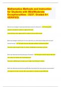 Mathematics Methods and Instruction for Students with Mild/Moderate Exceptionalities - D237. Graded A+. VERIFIED. 2024 | 23 Pages