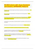 PA WGU pharm c467&comma; Exam Questions and answers&comma; APPROVED&period; Rated A&plus; 2024
