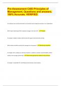Pre-Assessment C483 Principles of Management&comma; Questions and answers&period; 100&percnt; Accurate&period; VERIFIED 2024