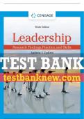 Test Bank For Leadership&colon; Research Findings&comma; Practice&comma; and Skills - 10th - 2023 All Chapters - 9780357716175
