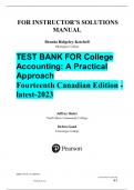 TEST BANK FOR College Accounting: A Practical Approach Fourteenth Canadian Edition -latest-2023