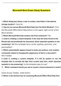Microsoft Word Exam Study Questions and Answers &vert; GRADED A&plus;